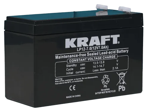 Аккумулятор KRAFT UPS AGM 7 Ач, 12 v, Прямая L+ (1) фото