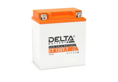 Аккумулятор DELTA CT 1207.1 YTX7L-BS AGM 7 Ач, 100 А, 12 v, Обратная R+ (0) фото