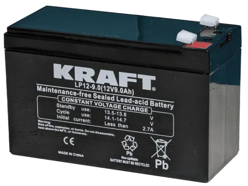 Аккумулятор KRAFT UPS AGM 9 Ач, 12 v, Прямая L+ (1) фото