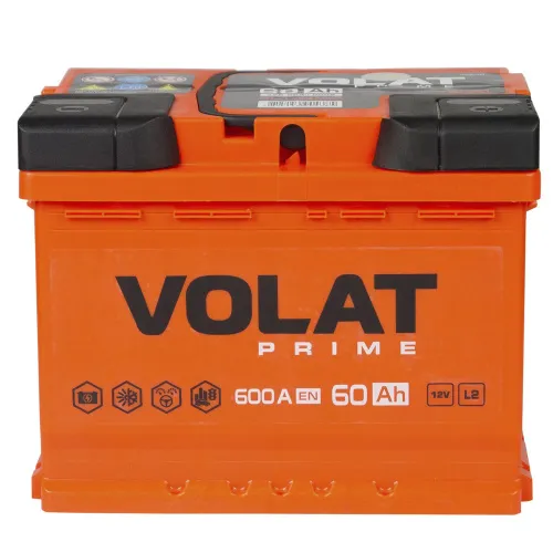 Фото Аккумулятор VOLAT Prime 60 Ач, 600 А, 12 v, Прямая L+ (1), DIN L2, B13