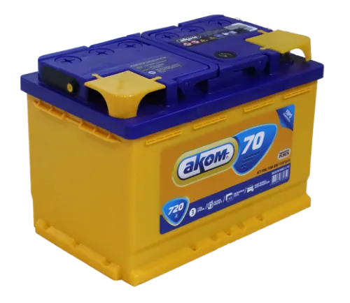 Фото Аккумулятор AKOM 70 Ач, 720 А, 12 v, Обратная R+ (0), DIN L3, B13