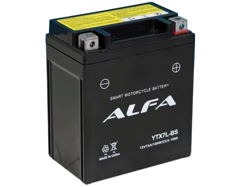 Аккумулятор ALFA YTX7L-BS AGM 7 Ач, 100 А, 12 v, Обратная R+ (0) фото