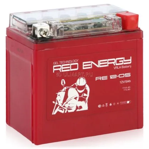 Аккумулятор RED ENERGY AGM 5 Ач, 85 А, 12 v, Обратная R+ (0) фото