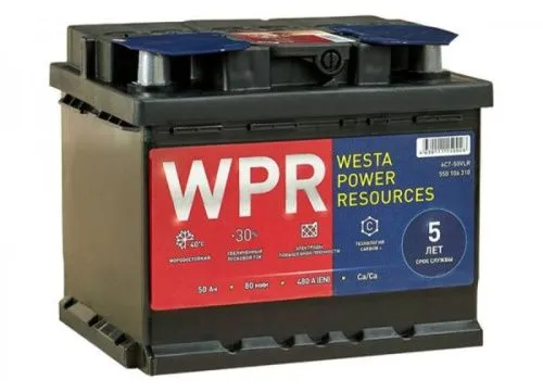 Фото Аккумулятор WPR 50 Ач, 480 А, 12 v, Обратная R+ (0), DIN LB1, B13