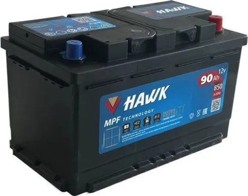 Фото Аккумулятор HAWK 90 Ач, 850 А, 12 v, Обратная R+ (0), DIN L4, B13
