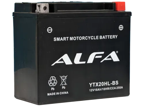 Аккумулятор ALFA YTX20HL-BS AGM 18 Ач, 250 А, 12 v, Обратная R+ (0) фото