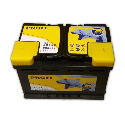 Фото Аккумулятор BAREN Profi 74 Ач, 640 А, 12 v, Обратная R+ (0), DIN L3, B13