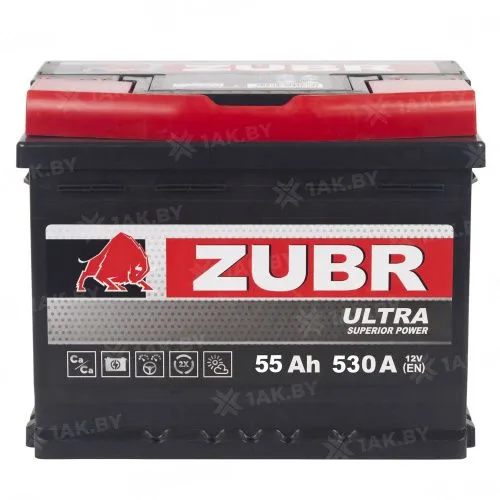 Фото Аккумулятор ZUBR Ultra 55 Ач, 530 А, 12 v, Обратная R+ (0), DIN L2, B13