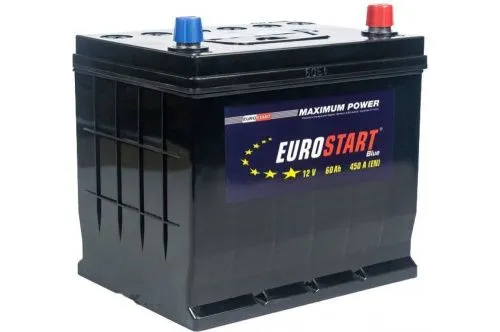 Фото Аккумулятор EUROSTART Blue 60 Ач, 450 А, 12 v, Обратная R+ (0), JIS D23, B00