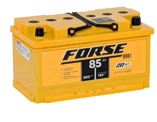 Фото Аккумулятор FORSE 85 Ач низк, 800 А, 12 v, Обратная R+ (0), DIN LB4, B13