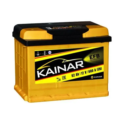 Фото Аккумулятор KAINAR EFB 62 Ач, 600 А, 12 v, Обратная R+ (0), DIN L2, B13