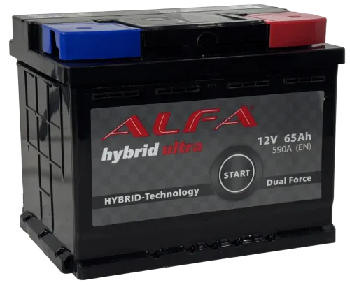 Фото Аккумулятор ALFA Hybrid 65 Ач, 590 А, 12 v, Обратная R+ (0), DIN L2, B13
