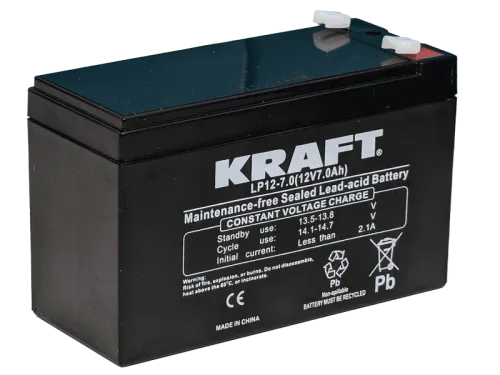 Аккумулятор KRAFT UPS AGM 7 Ач, 12 v, Прямая L+ (1) фото