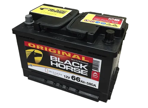 Фото Аккумулятор Black Horse 66 Ач, 580 А, 12 v, Обратная R+ (0), DIN L3, B13