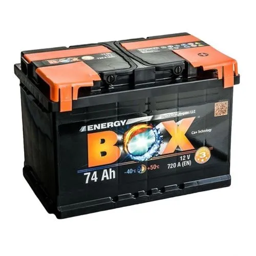 Фото Аккумулятор ENERGY BOX 74 Ач, 720 А, 12 v, Обратная R+ (0), DIN L3, B13