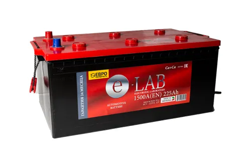 Аккумулятор E-LAB 225 Ач, 1500 А, 12 v, Обратная L+ (3) euro, D6 (C), B00 фото