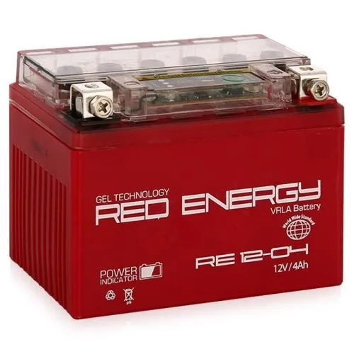 Аккумулятор RED ENERGY AGM 4 Ач, 60 А, 12 v, Обратная R+ (0) фото