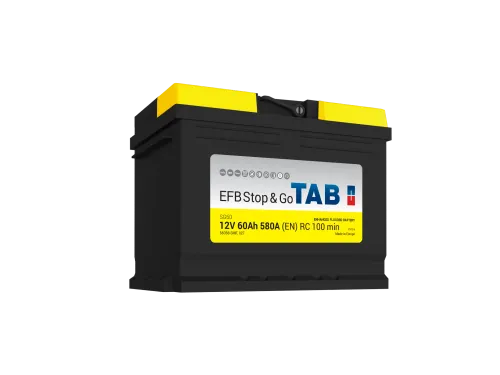 Фото Аккумулятор TAB Stop&Go EFB 60 Ач, 580 А, 12 v, Обратная R+ (0), DIN L2, B13