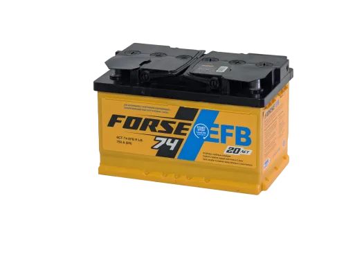 Фото Аккумулятор FORSE EFB 74 Ач низк, 750 А, 12 v, Обратная R+ (0), DIN LB3, B13