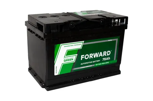 Фото Аккумулятор FORWARD Green 75 Ач, 680 А, 12 v, Прямая L+ (1), DIN L3, B13