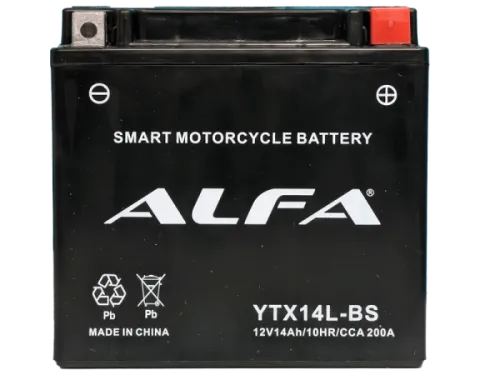 Аккумулятор ALFA YTX14L-BS AGM 14 Ач, 200 А, 12 v, Обратная R+ (0) фото