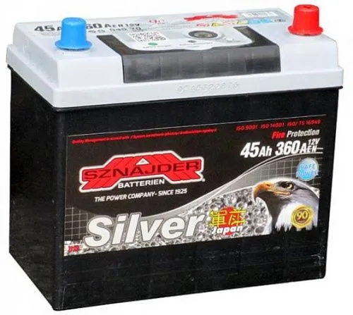 Фото Аккумулятор SZNAJDER Silver 55 Ач, 360 А, 12 v, Обратная R+ (0), JIS D23, B00