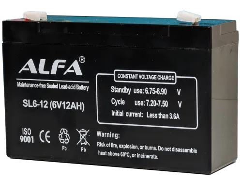 Аккумулятор ALFA UPS AGM 12 Ач, 6 v, Прямая L+ (1) фото