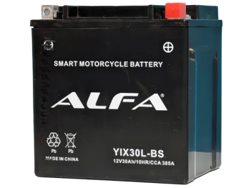 Аккумулятор ALFA YIX30L-BS AGM 30 Ач, 385 А, 12 v, Обратная R+ (0) фото