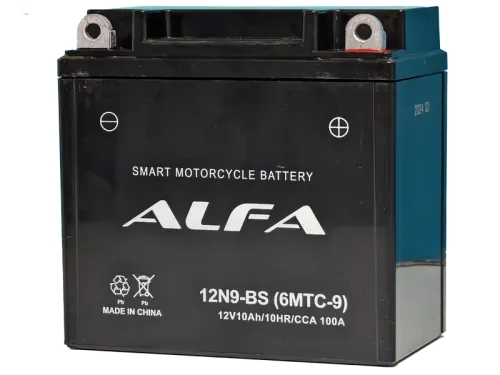 Аккумулятор ALFA 12N9-BS(6MTC-9) AGM 10 Ач, 100 А, 12 v, Обратная R+ (0) фото
