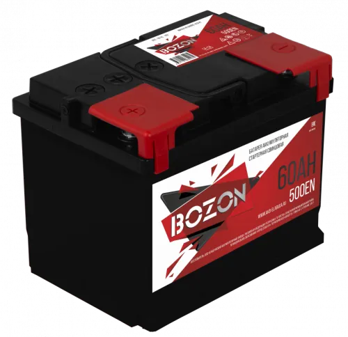 Фото Аккумулятор BOZON 60 Ач, 500 А, 12 v, Прямая L+ (1), DIN L2, B13