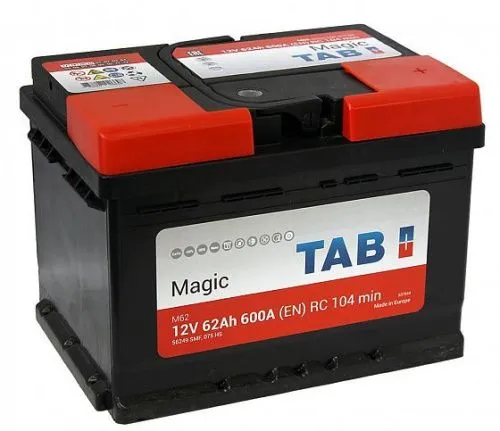 Фото Аккумулятор TAB Magic 62 Ач, 600 А, 12 v, Обратная R+ (0), DIN LB2, B13