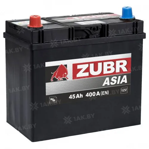 Фото Аккумулятор ZUBR Ultra 45 Ач, 400 А, 12 v, Прямая L+ (1), JIS B24, B00