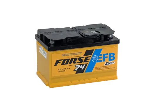 Фото Аккумулятор FORSE EFB 74 Ач низк, 750 А, 12 v, Обратная R+ (0), DIN LB3, B13