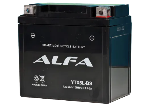 Аккумулятор ALFA YTX5L-BS AGM 5 Ач, 80 А, 12 v, Обратная R+ (0) фото
