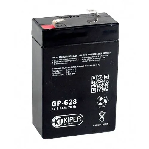 Аккумулятор KIPER AGM 2.8 Ач, 6 v, Прямая L+ (1) фото