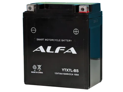 Аккумулятор ALFA YTX7L-BS AGM 7 Ач, 100 А, 12 v, Обратная R+ (0) фото