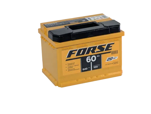 Фото Аккумулятор FORSE 60 Ач низк, 640 А, 12 v, Обратная R+ (0), DIN LB2, B13