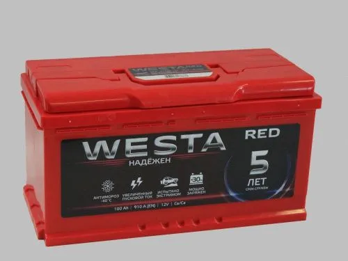 Фото Аккумулятор WESTA Red 100 Ач, 910 А, 12 v, Обратная R+ (0), DIN L5, B13