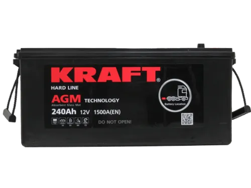Аккумулятор KRAFT AGM 240 Ач, 1500 А, 12 v, Обратная L+ (3) euro, D6 (C), B00 фото