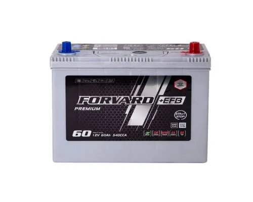 Фото Аккумулятор FORVARD EFB 60 Ач, 540 А, 12 v, Обратная R+ (0), JIS B24, B00