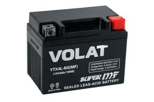 Аккумулятор VOLAT YTX4L-BS MF AGM 4 Ач, 50 А, 12 v, Обратная R+ (0) фото