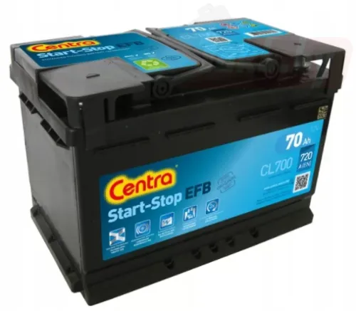 Фото Аккумулятор CENTRA EFB 70 Ач, 760 А, 12 v, Обратная R+ (0), DIN L3, B13
