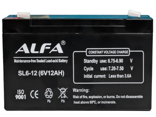Аккумулятор ALFA UPS AGM 12 Ач, 6 v, Прямая L+ (1) фото