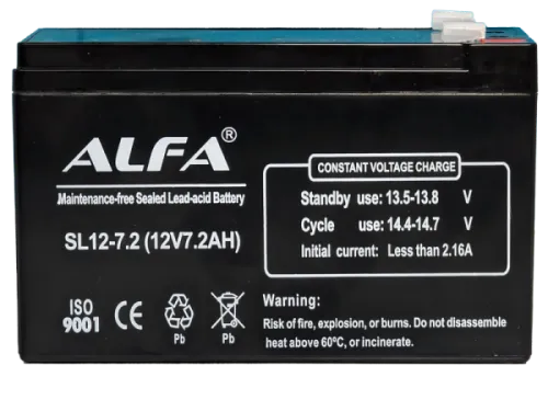 Аккумулятор ALFA UPS AGM 7.2 Ач, 12 v, Прямая L+ (1) фото