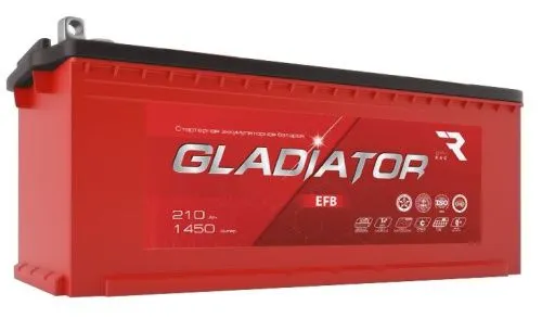 Аккумулятор GLADIATOR EFB 210 Ач, 1450 А, 12 v, Обратная L+ (3) euro, D5 (B), B00 фото