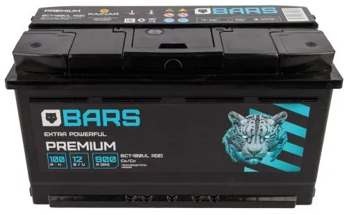 Фото Аккумулятор BARS Premium 100 Ач, 900 А, 12 v, Обратная R+ (0), DIN L5, B13
