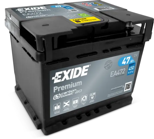 Фото Аккумулятор EXIDE Premium 47 Ач, 450 А, 12 v, Обратная R+ (0), DIN LB1, B13
