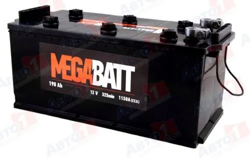 Аккумулятор MEGA BATT 190 Ач, 1200 А, 12 v, Прямая R+ (4) rus, D5 (B), B00 фото