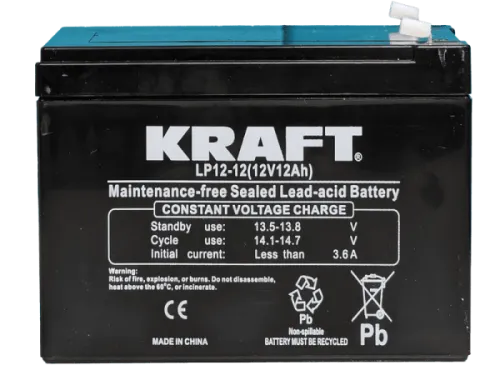 Аккумулятор KRAFT UPS AGM 12 Ач, 12 v, Прямая L+ (1) фото