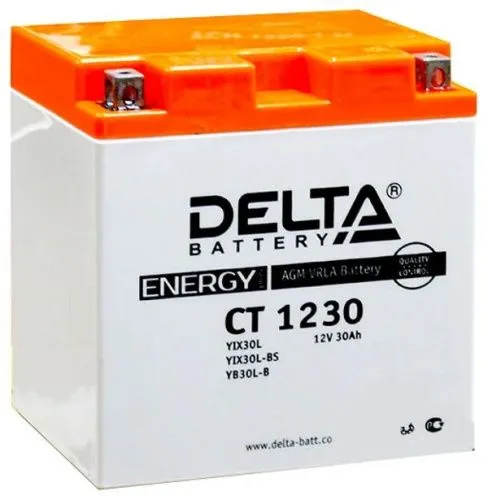 Аккумулятор DELTA CT 1230 YB30L AGM 30 Ач, 330 А, 12 v, Обратная R+ (0) фото